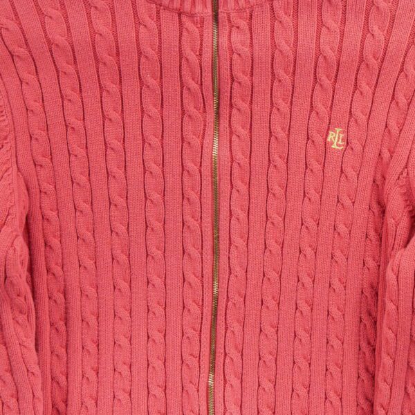 Gilet femme manches longues corail Polo Ralph Lauren Col Montant