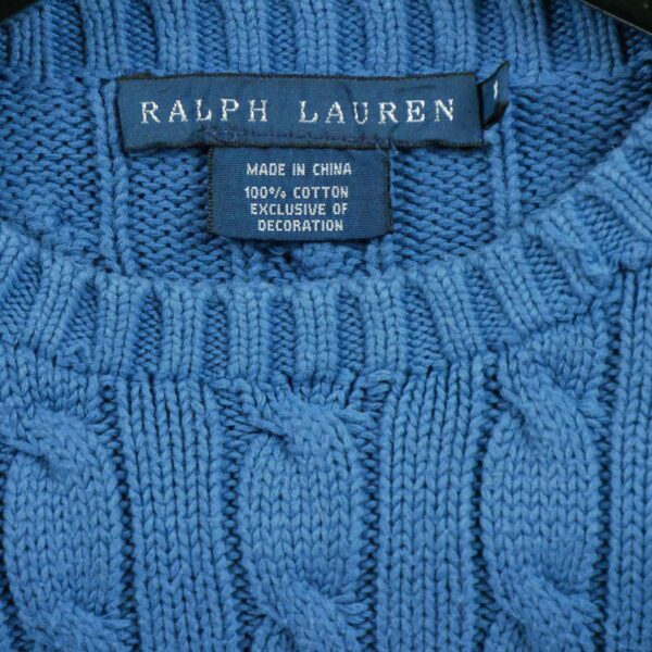 Pull femme manches longues bleu Polo Ralph Lauren Col Rond
