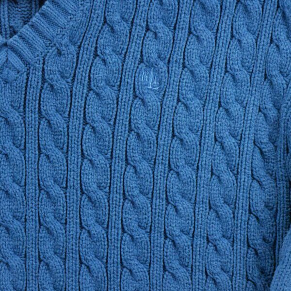 Pull femme manches longues bleu Polo Ralph Lauren Col V