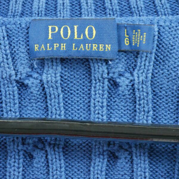 Pull femme manches longues bleu Polo Ralph Lauren Col V