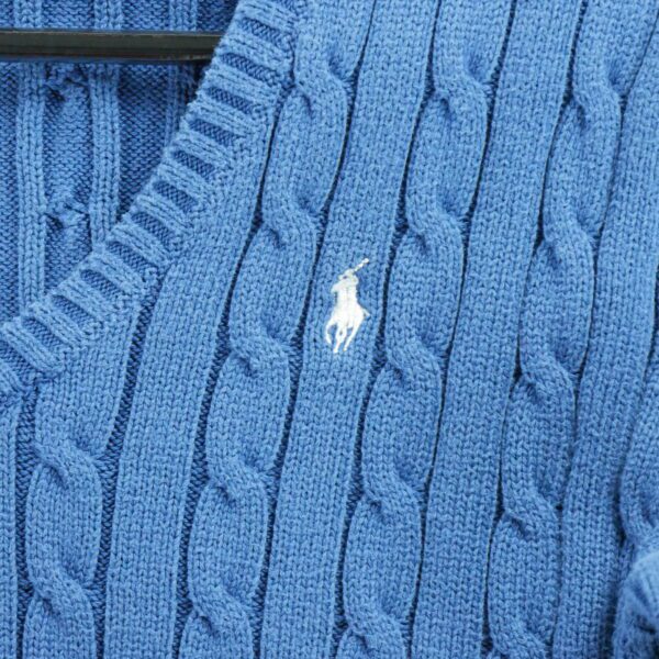 Pull femme manches longues bleu Polo Ralph Lauren Col V