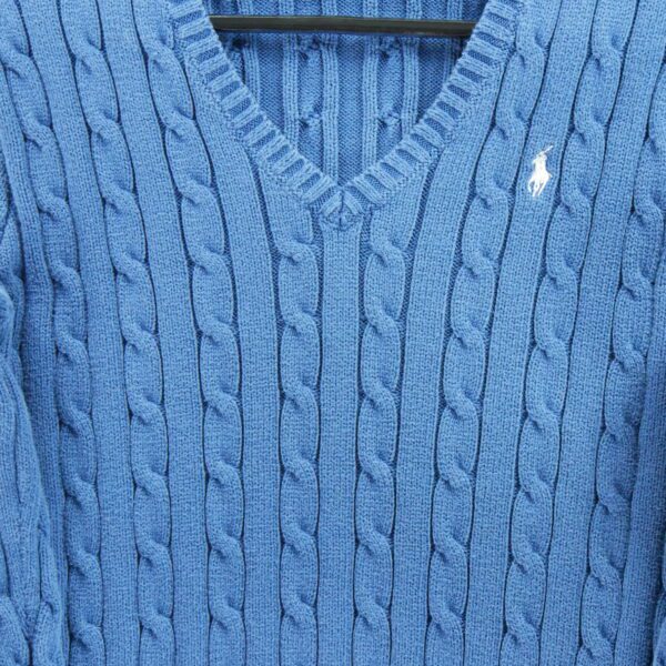 Pull femme manches longues bleu Polo Ralph Lauren Col V