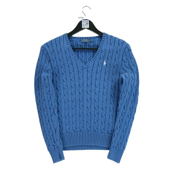 Pull femme manches longues bleu Polo Ralph Lauren Col V