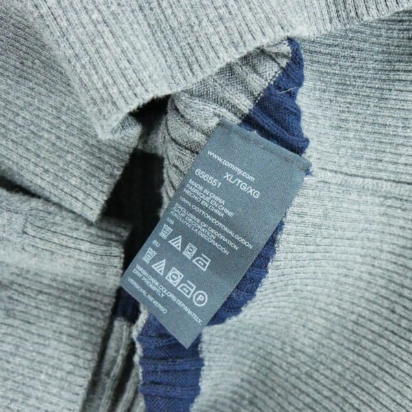 Pull femme manches longues gris Tommy Hilfiger Motif a rayures Col V