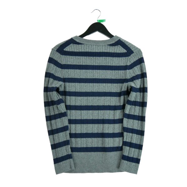 Pull femme manches longues gris Tommy Hilfiger Motif a rayures Col V
