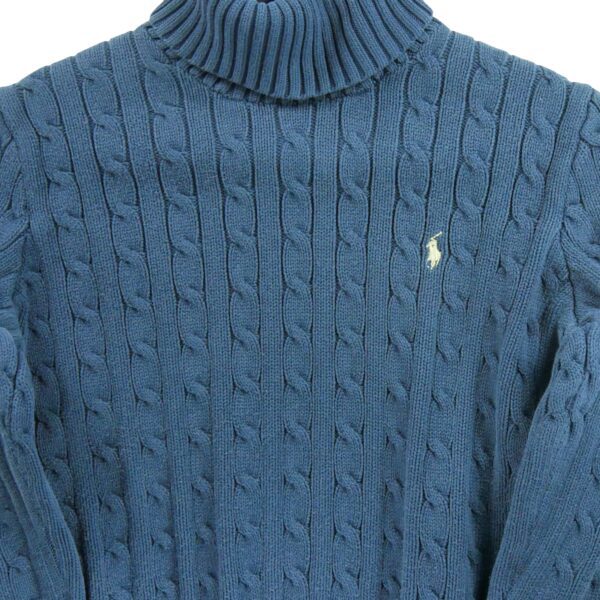 Pull femme manches longues marine Polo Ralph Lauren Col Roule
