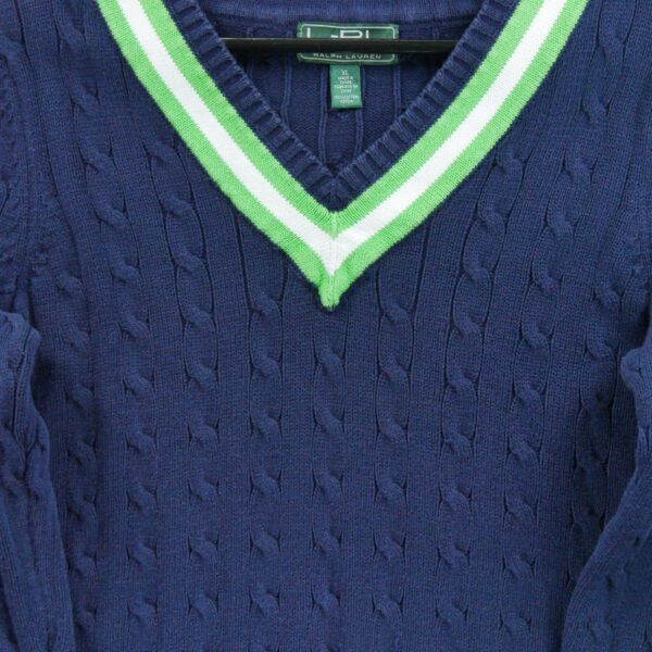 Pull femme manches longues marine Polo Ralph Lauren Col V