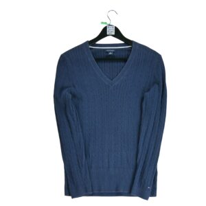 Pull femme manches longues marine Tommy Hilfiger Col V