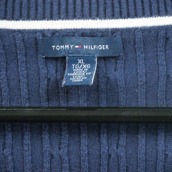 Pull femme manches longues marine Tommy Hilfiger Col V