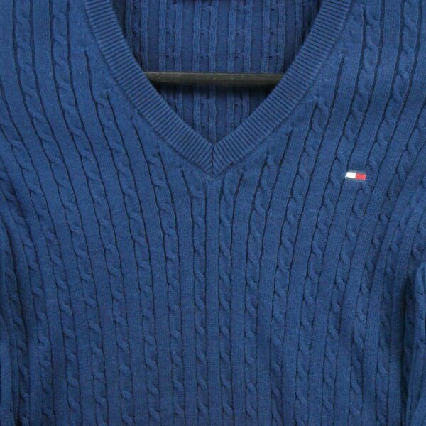 Pull femme manches longues marine Tommy Hilfiger Col V