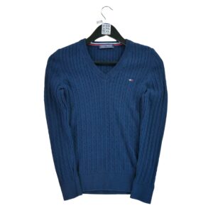 Pull femme manches longues marine Tommy Hilfiger Col V