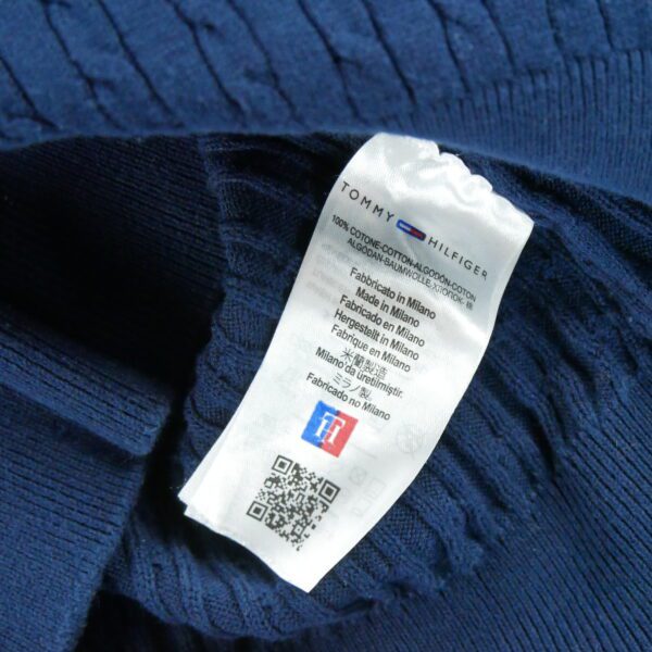 Pull femme manches longues marine Tommy Hilfiger Col V