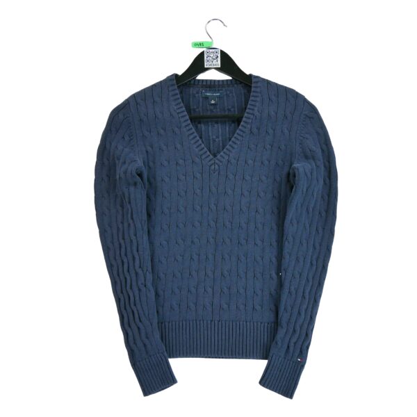 Pull femme manches longues marine Tommy Hilfiger Col V