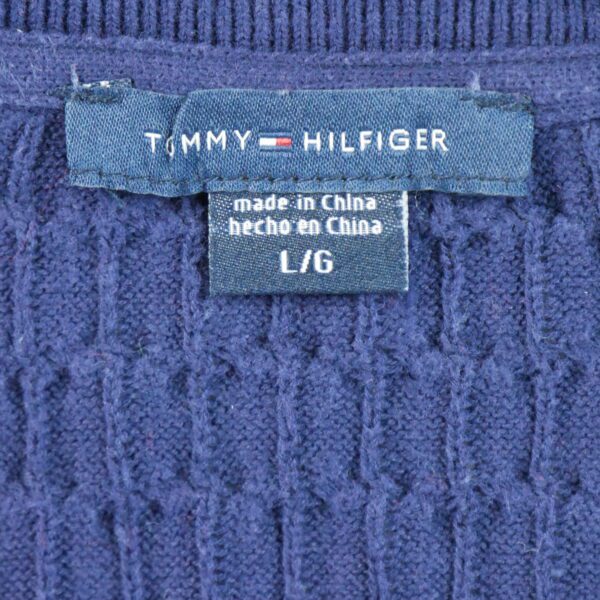 Pull femme manches longues marine Tommy Hilfiger Col V QWE0245