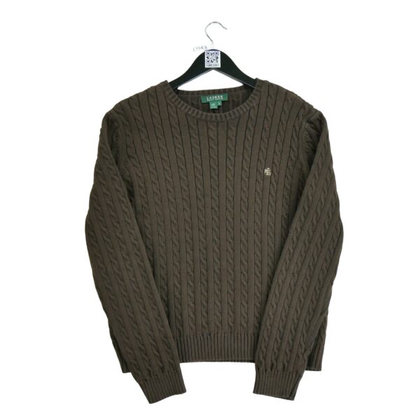 Pull femme manches longues marron Polo Ralph Lauren Col Rond