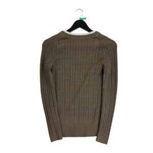 Pull femme manches longues marron Tommy Hilfiger Col V QWE0441