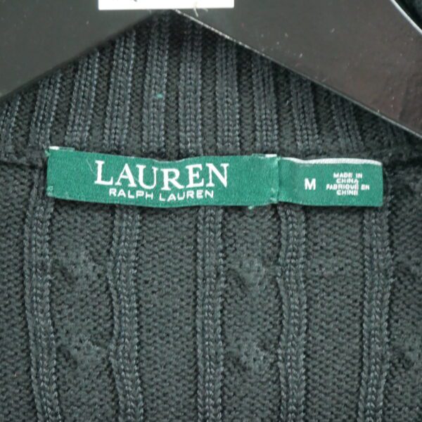 Pull femme manches longues noir Polo Ralph Lauren Col Montant