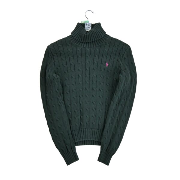 Pull femme manches longues noir Polo Ralph Lauren Col Roule QWE0616