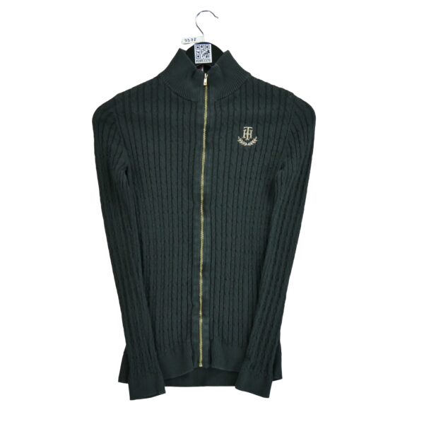 Pull femme manches longues noir Tommy Hilfiger Col Montant QWE3378