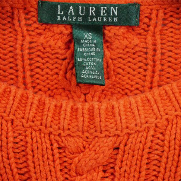 Pull femme manches longues orange Polo Ralph Lauren Col Rond