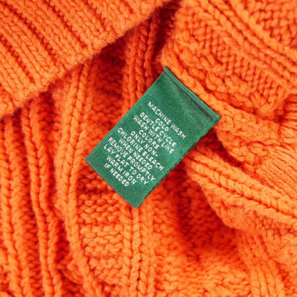Pull femme manches longues orange Polo Ralph Lauren Col Rond