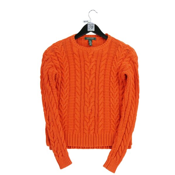 Pull femme manches longues orange Polo Ralph Lauren Col Rond