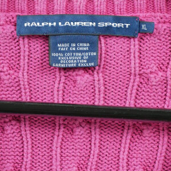 Pull femme manches longues rose Polo Ralph Lauren Col V