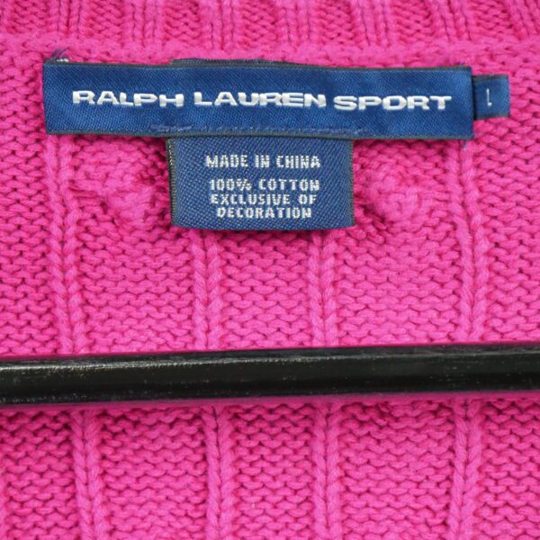 Pull femme manches longues rose Polo Ralph Lauren Col V
