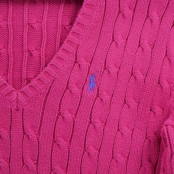 Pull femme manches longues rose Polo Ralph Lauren Col V