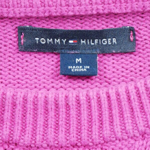 Pull femme manches longues rose Tommy Hilfiger Col Rond