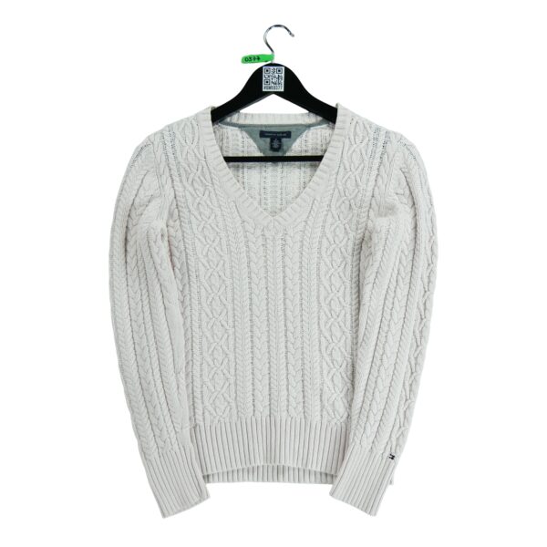 Pull femme manches longues rose Tommy Hilfiger Col V