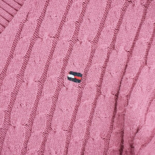 Pull femme manches longues rose Tommy Hilfiger Col V QWE0376