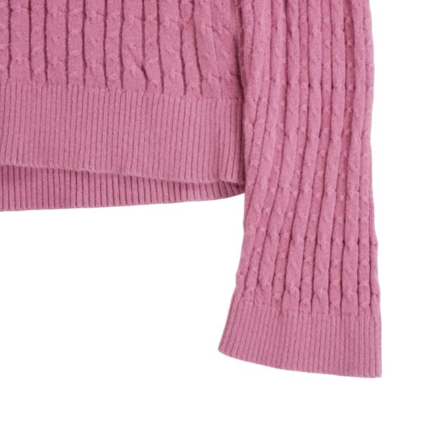 Pull femme manches longues rose Tommy Hilfiger Col V QWE0376