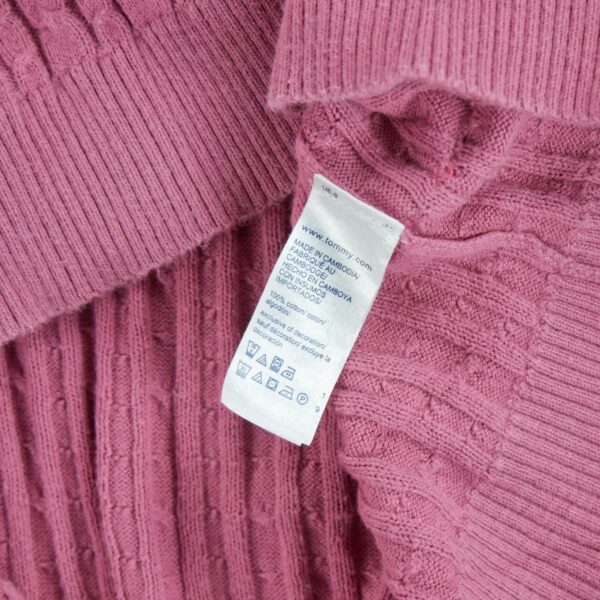 Pull femme manches longues rose Tommy Hilfiger Col V QWE0376