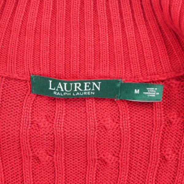 Pull femme manches longues rouge Polo Ralph Lauren Col Montant