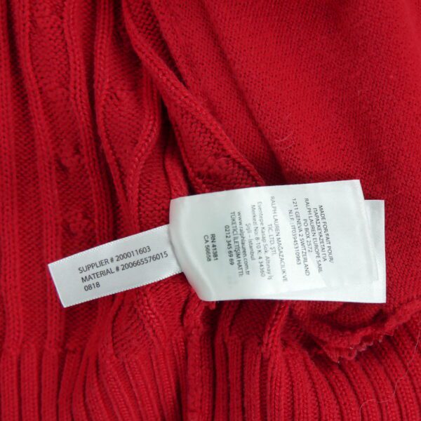 Pull femme manches longues rouge Polo Ralph Lauren Col Montant
