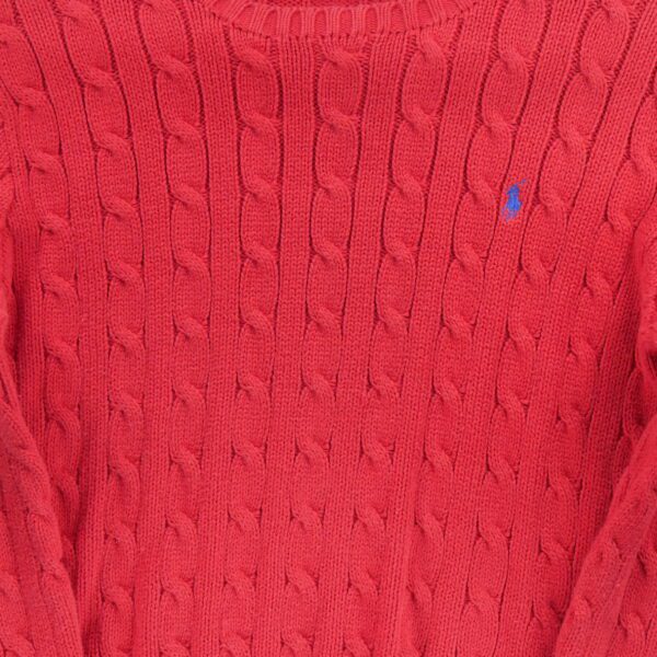 Pull femme manches longues rouge Polo Ralph Lauren Col Rond