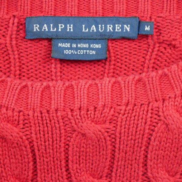 Pull femme manches longues rouge Polo Ralph Lauren Col Rond