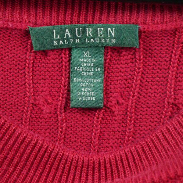 Pull femme manches longues rouge Polo Ralph Lauren Col Rond QWE3332