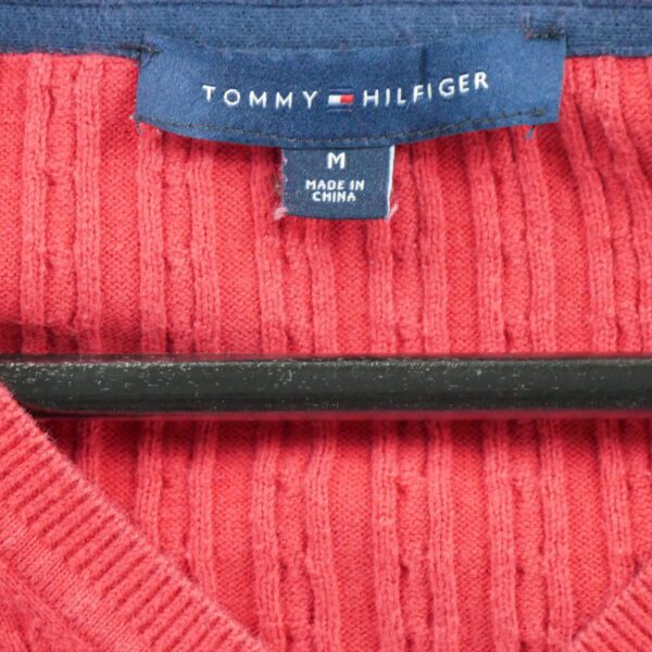 Pull femme manches longues rouge Tommy Hilfiger Col V QWE3325