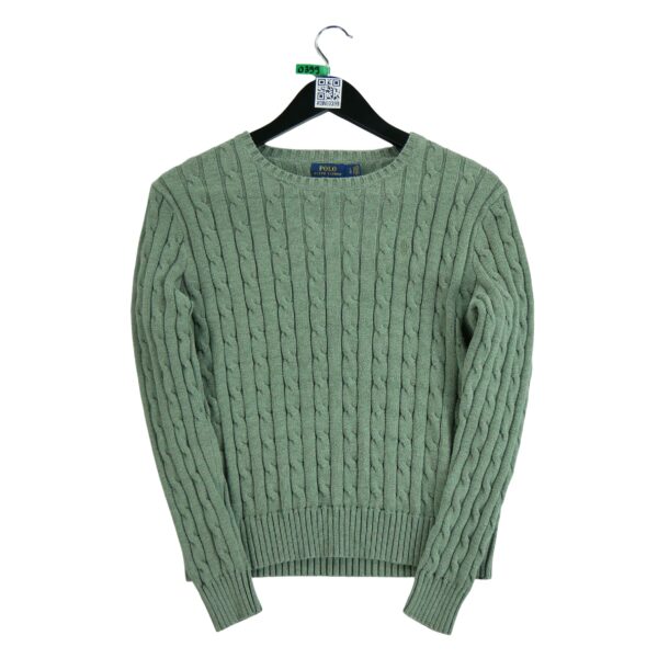 Pull femme manches longues vert Polo Ralph Lauren Col Rond QWE0399