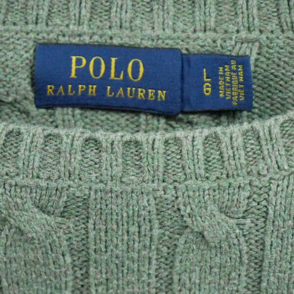 Pull femme manches longues vert Polo Ralph Lauren Col Rond QWE0399