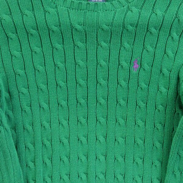 Pull femme manches longues vert Polo Ralph Lauren Col Rond QWE3765