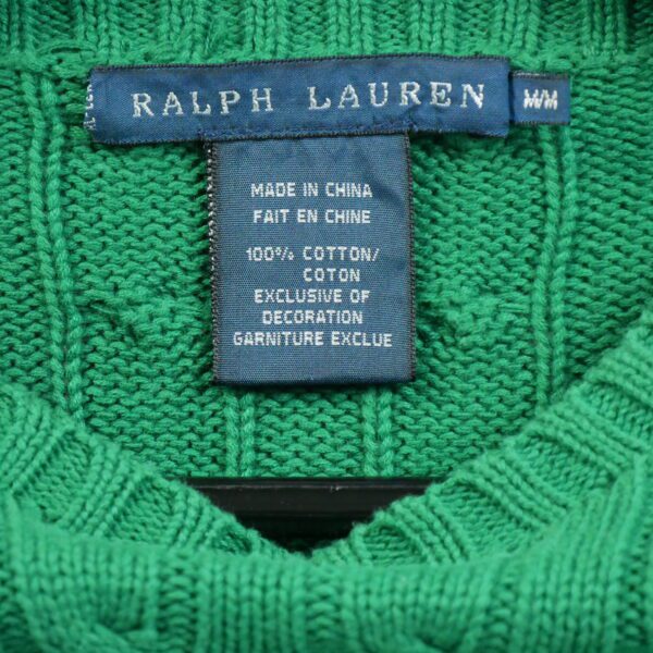 Pull femme manches longues vert Polo Ralph Lauren Col Rond QWE3765