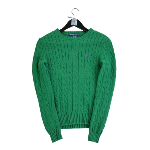 Pull femme manches longues vert Polo Ralph Lauren Col Rond QWE3765