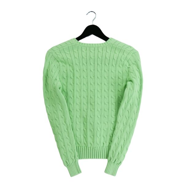 Pull femme manches longues vert Polo Ralph Lauren Col V