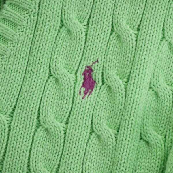 Pull femme manches longues vert Polo Ralph Lauren Col V