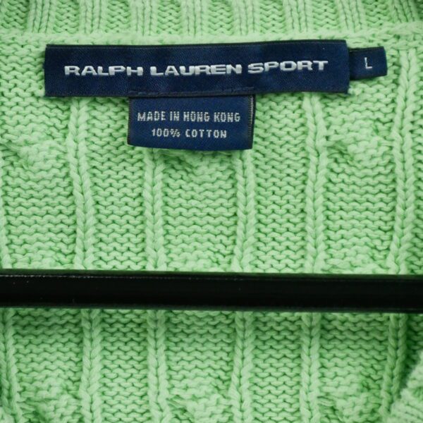 Pull femme manches longues vert Polo Ralph Lauren Col V