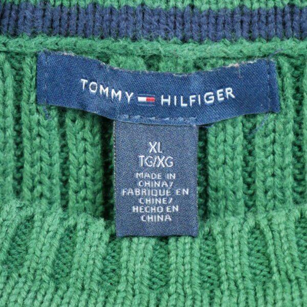 Pull femme manches longues vert Tommy Hilfiger Col Rond