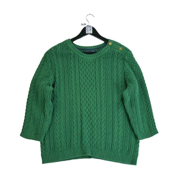 Pull femme manches longues vert Tommy Hilfiger Col Rond